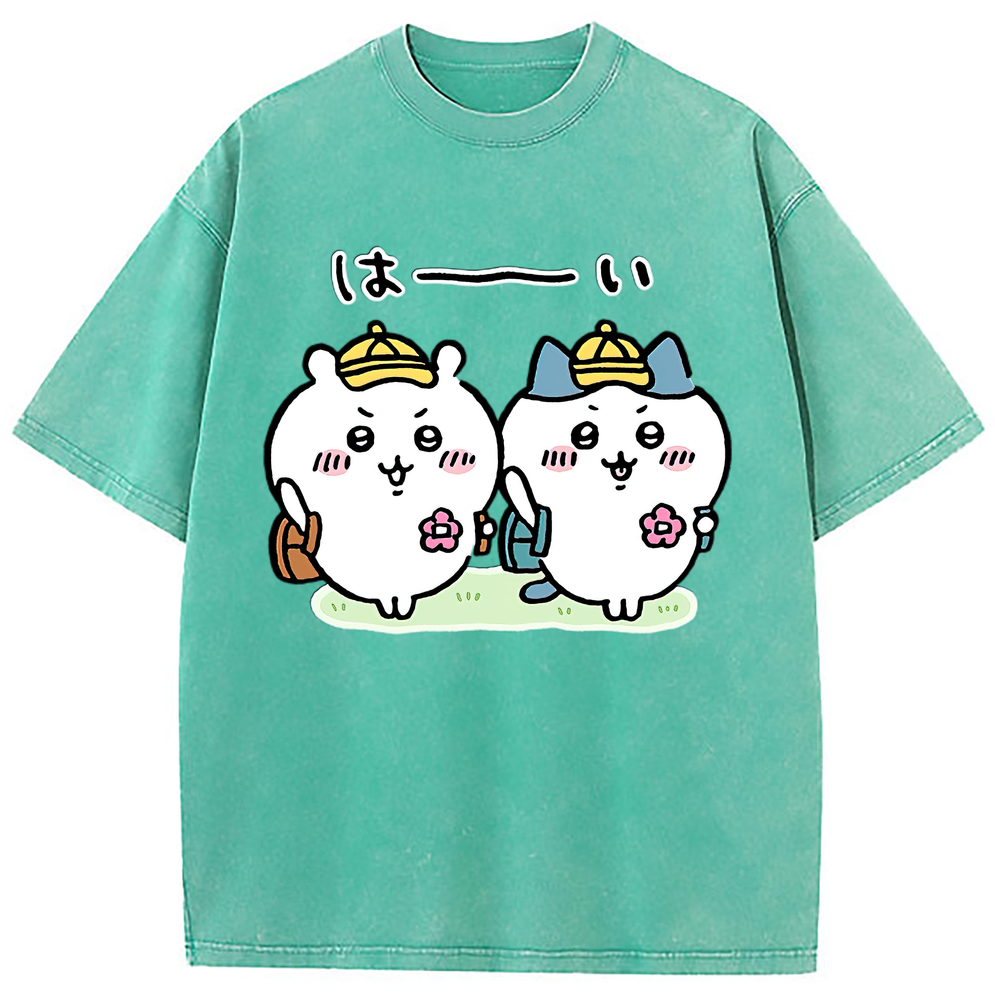 （画像用） ちいかわ ハチワレ Chii-kawa hachiware 綿100% ヴィンテージ風 半袖Tシャツ（フロントプリント）